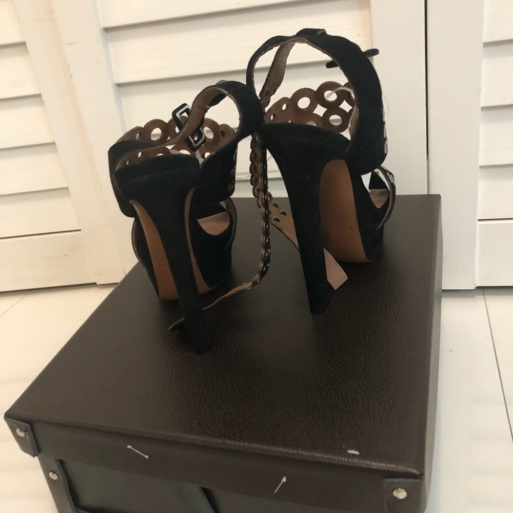 new shoes Alaïa black suede platform sandal heels - Picture 2 of 5